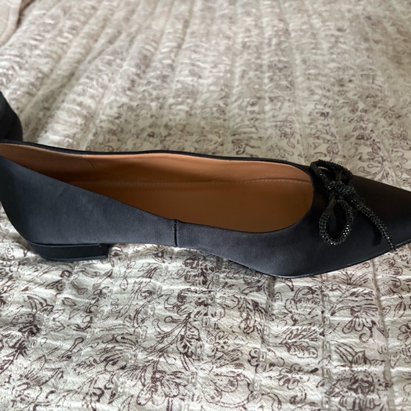 J. Crew Black Satin Flats with Bow - Picture 4 of 4
